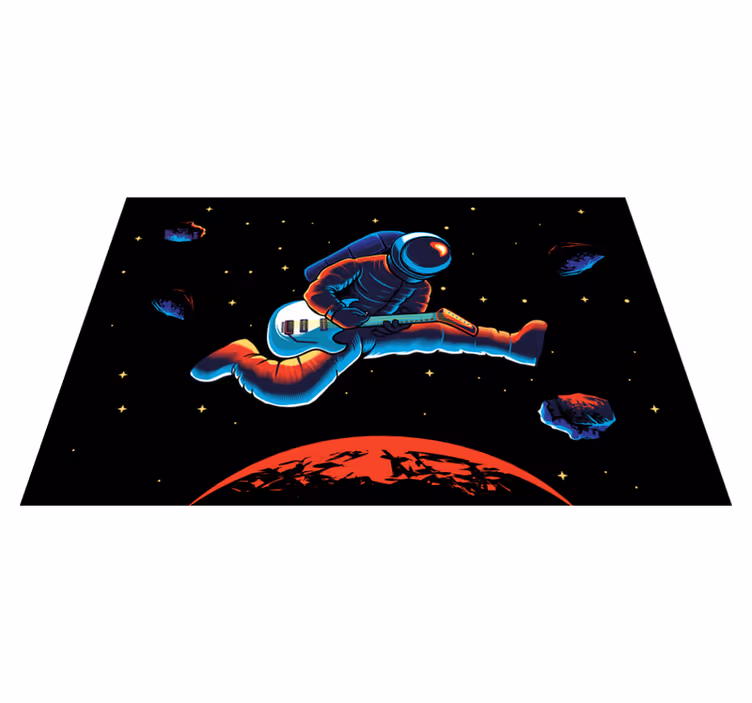 Originele placemat astronaut met gitaar spelen - TenStickers