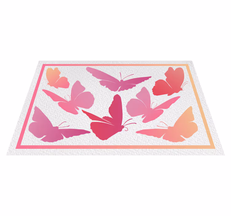 Kinder placemat vrolijk vlinder embleem - TenStickers