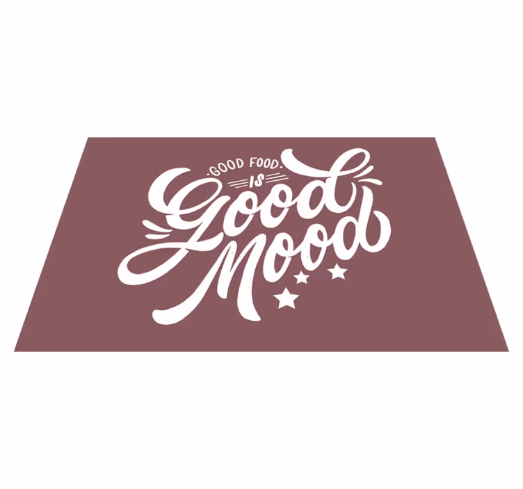 Placemat met tekst goede eetstemming - TenStickers