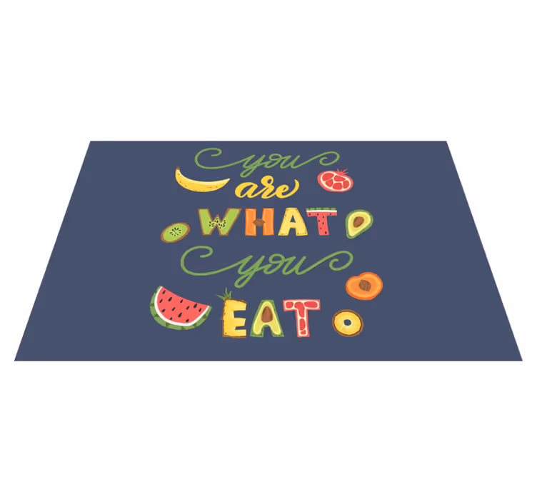 Placemat met tekst kleurrijke voedsel quote - TenStickers