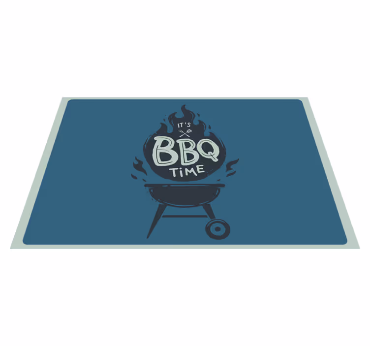 Placemat met tekst bbq tijd vlammen - TenStickers