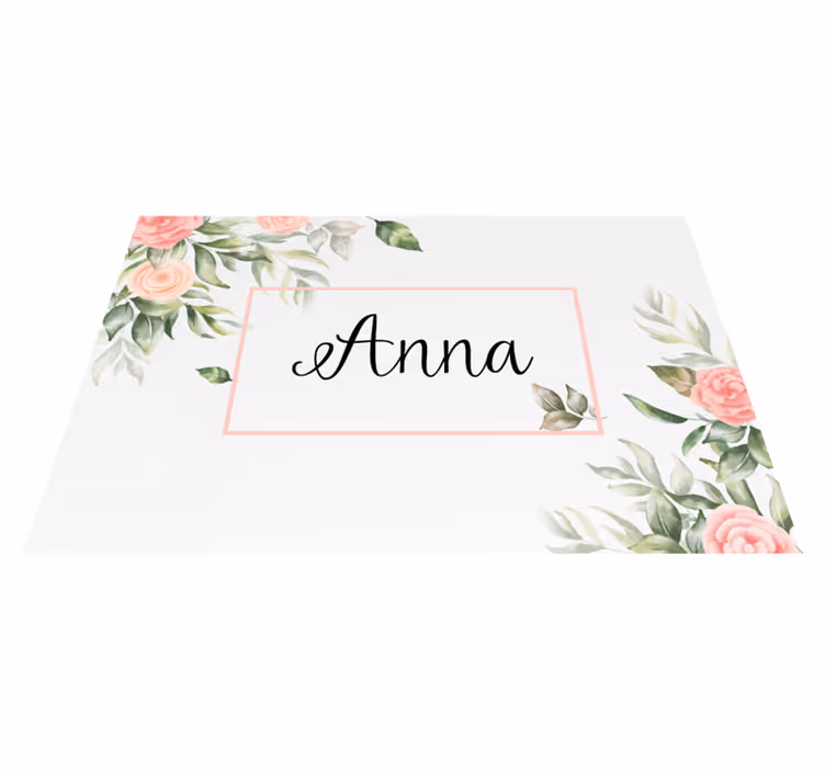 Placemat met naam bloemrijke aanpasbare placemat - TenStickers