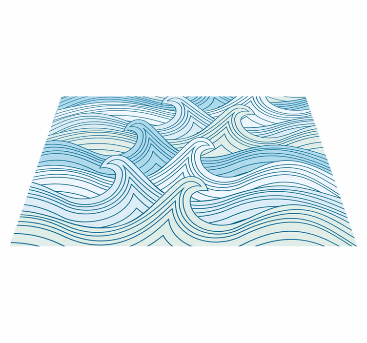 Houten placemat met golvende lijnmotief - TenStickers