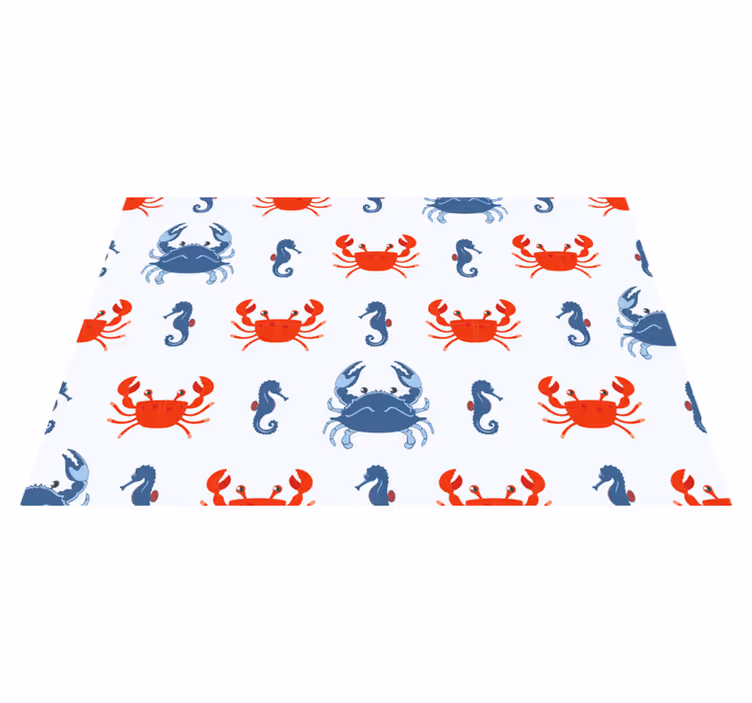 Originele placemat krab en zeepaard patroon - TenStickers