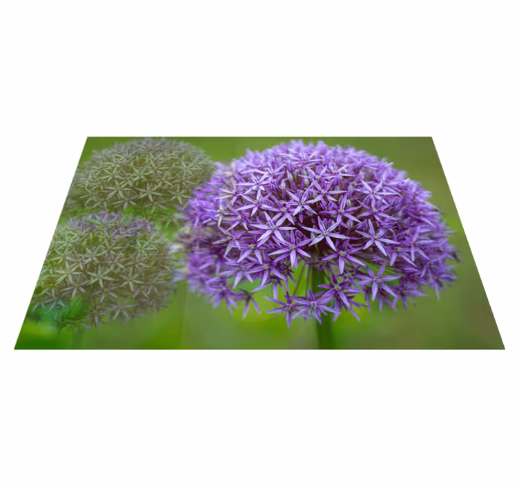 Houten placemat met levendige paarse bloemen - TenStickers