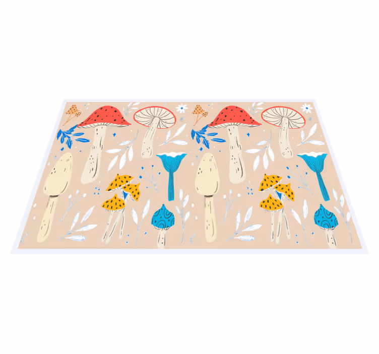 Originele placemat met speels paddenstoelenpatroon - TenStickers