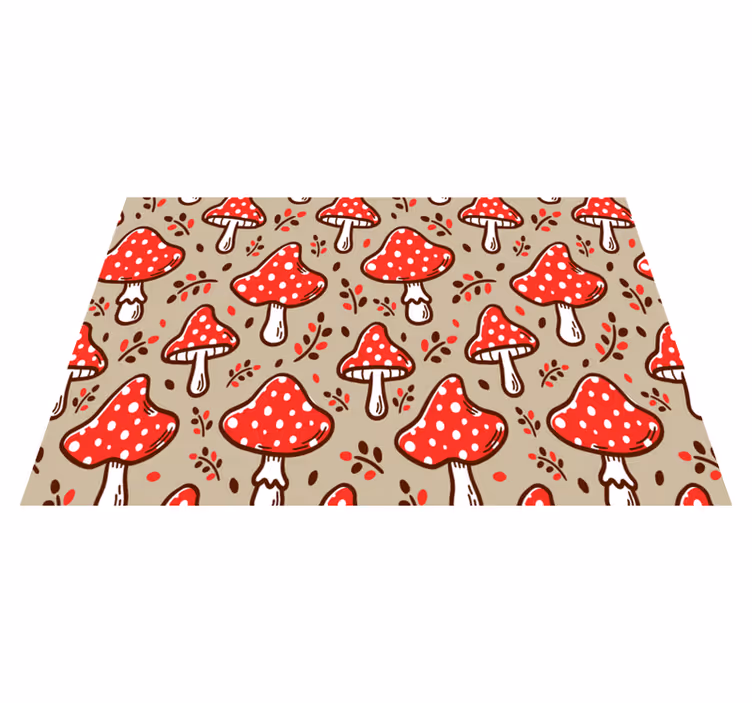 Originele placemat rode stippen paddenstoelen - TenStickers