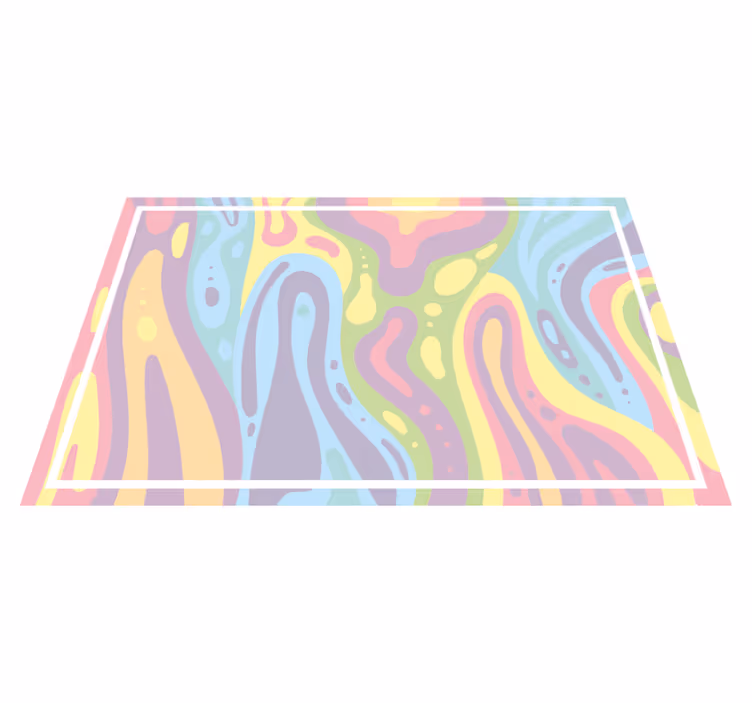 Houten placemat kleurrijke abstracte golven - TenStickers