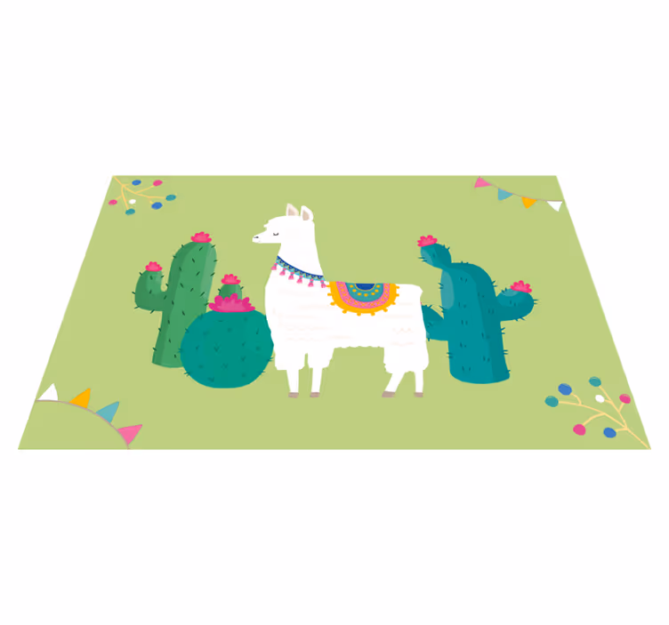 Lama met cactussen kinder placemat - TenStickers