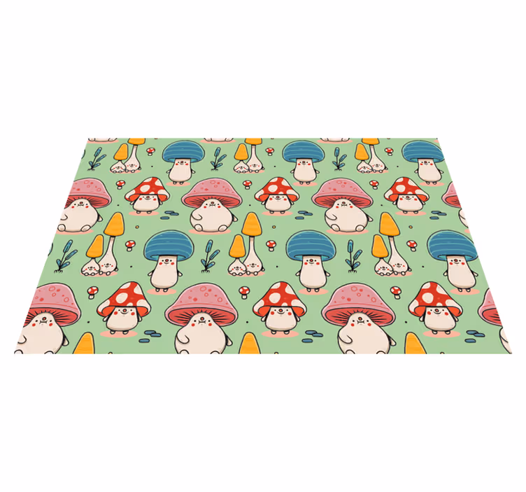 Kinder placemat schattige paddestoel figuren - TenStickers