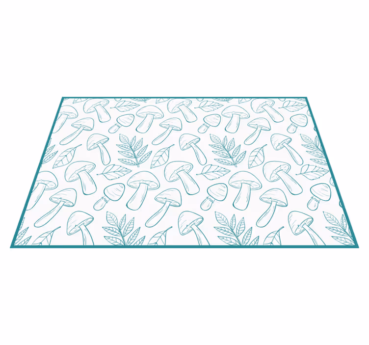 Houten placemat met paddenstoelenbladpatroon - TenStickers