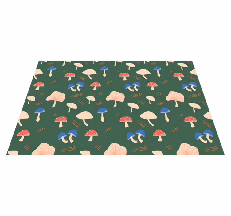 Originele placemat levendige paddenstoelenprint - TenStickers