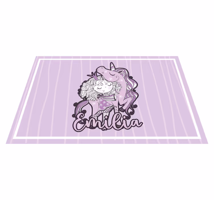 Kinder placemat schattige eenhoorn omhelzing - TenStickers