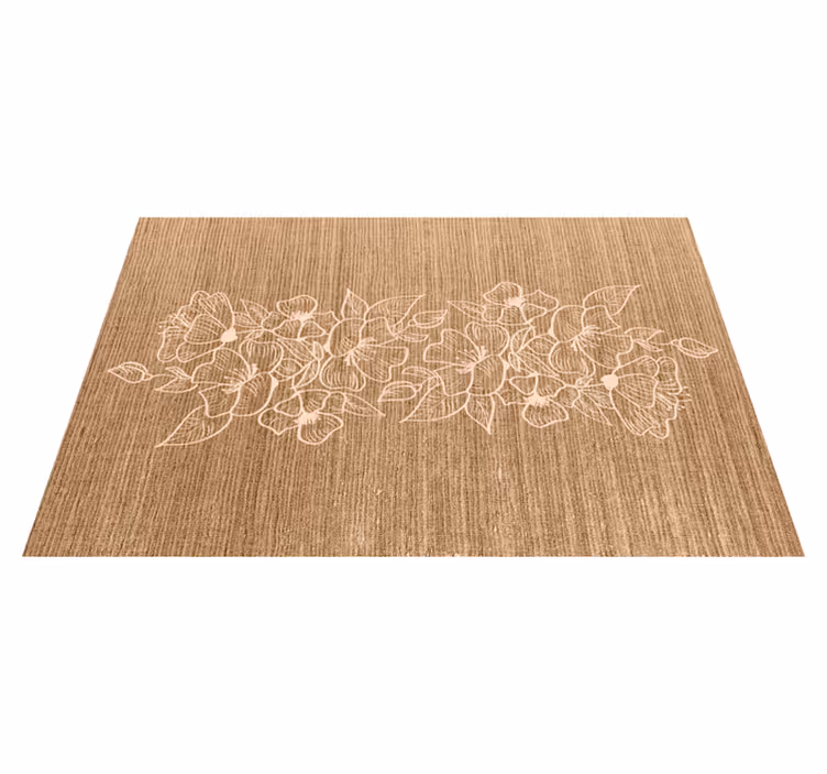 Houten placemat met bloemen reliëf oppervlak - TenStickers