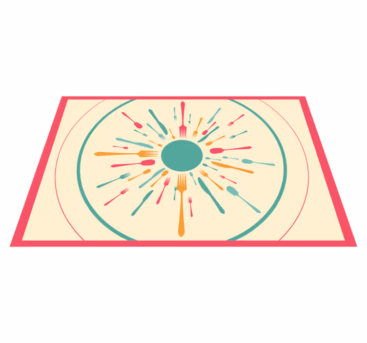 Moderne placemat kleurrijke bestekexplosie - TenStickers