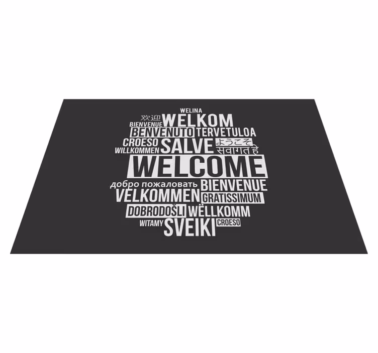 Placemat met tekst welkom meertalig ontwerp - TenStickers