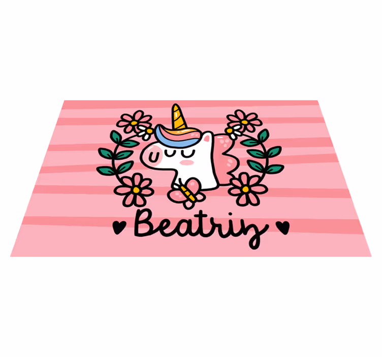 Kinder placemat dromerige eenhoorn met bloemen - TenStickers