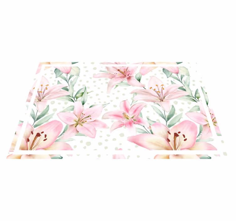 Originele placemat met bloemenlelie arrangement - TenStickers