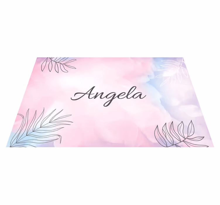 Placemat met naam elegant bloemen schotel - TenStickers