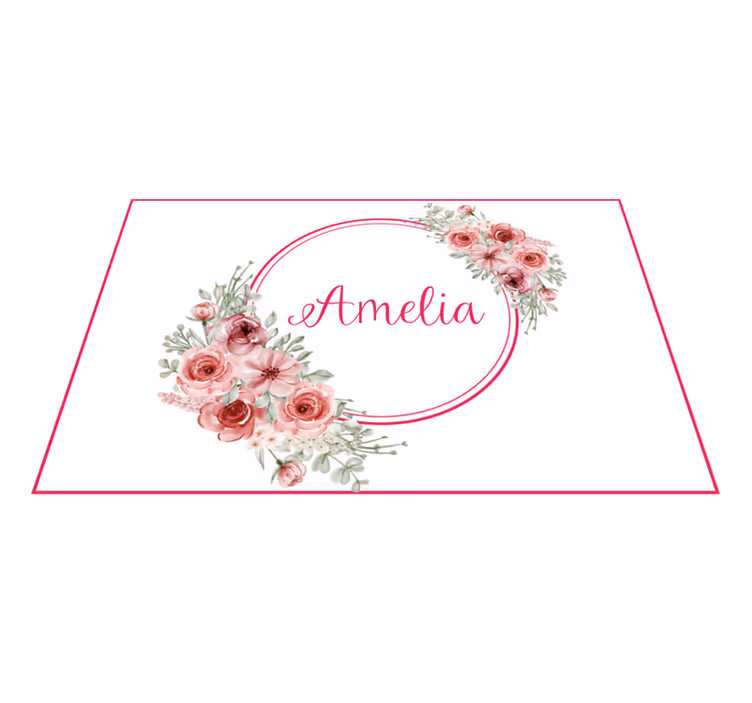 Placemat met naam botanische aangepaste creatie - TenStickers