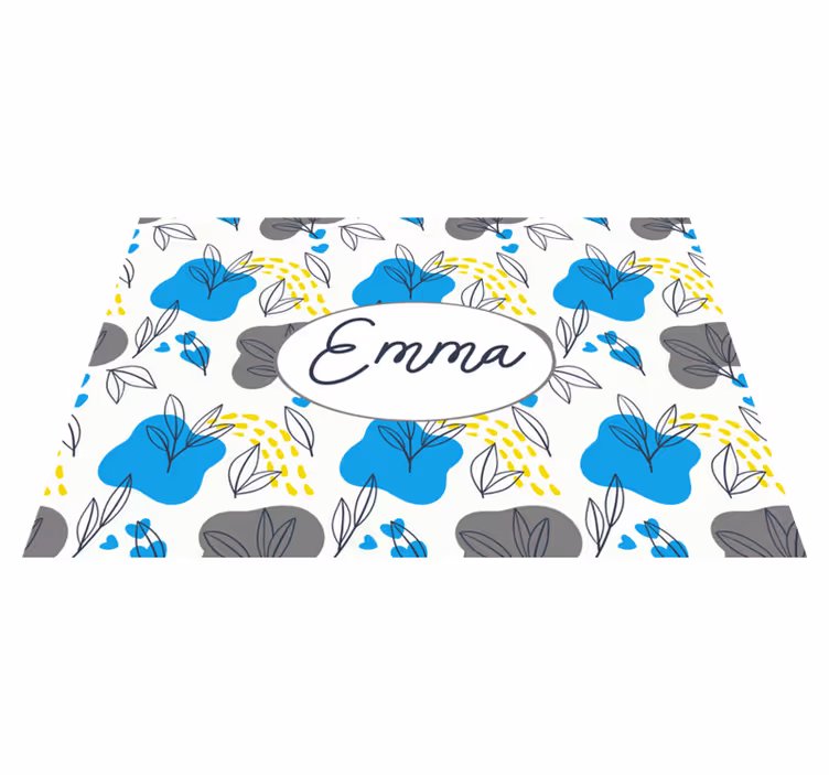 Placemat met naam bloemenarrangement op maat - TenStickers