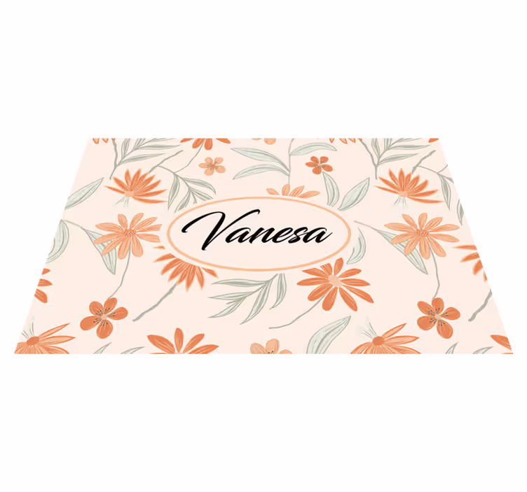 Placemat met naam botanische arrangement op maat - TenStickers
