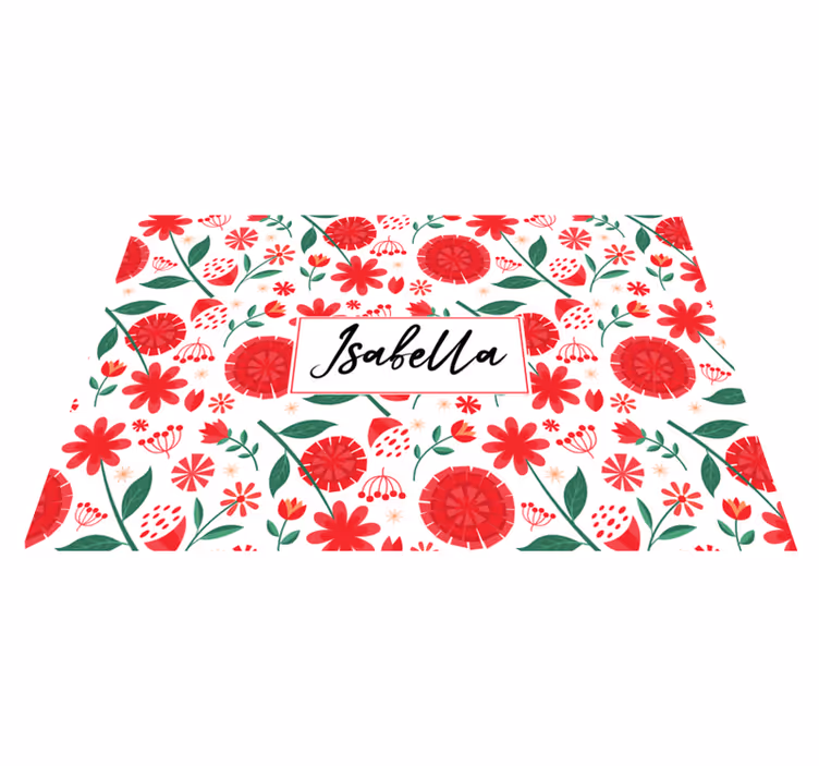 Placemat met naam floral naam kunstwerk - TenStickers