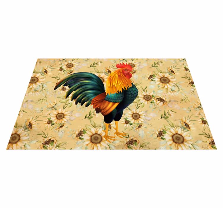 Originele placemat kleurvolle haan tafeldecoratie - TenStickers
