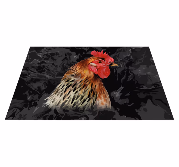Originele placemat kleurvol kippenportret - TenStickers