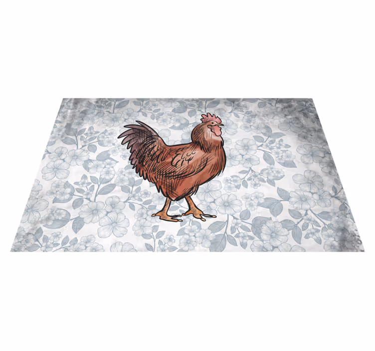 Originele placemat rustieke kippenillustratie - TenStickers