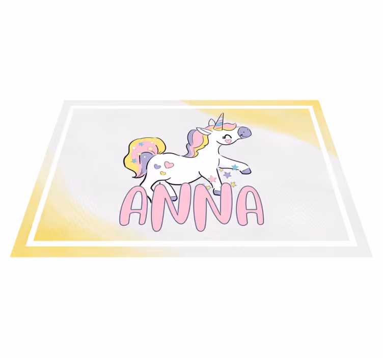 Kinder placemat eenhoorn met harten - TenStickers