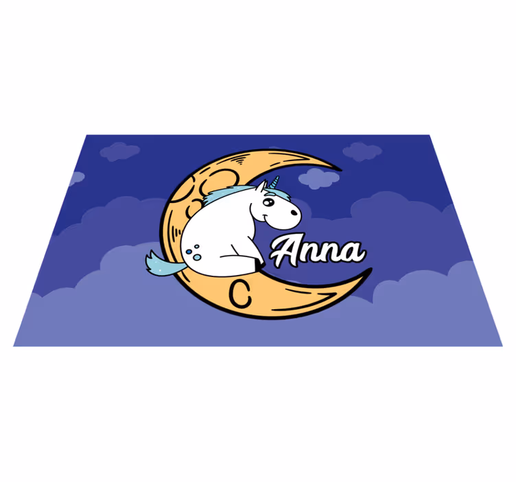 Kinder placemat eenhoorn maan nacht - TenStickers