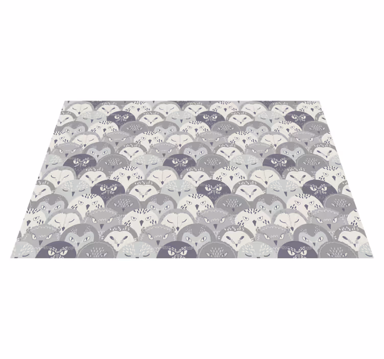 Grijze uilen in patroon originele placemat - TenStickers