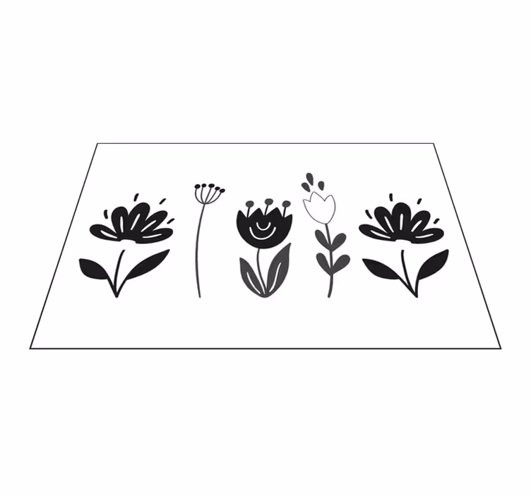 Originele placemat met bloemige lijntekening - TenStickers