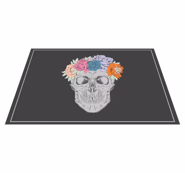Originele placemat met schedel bloemenkrans - TenStickers