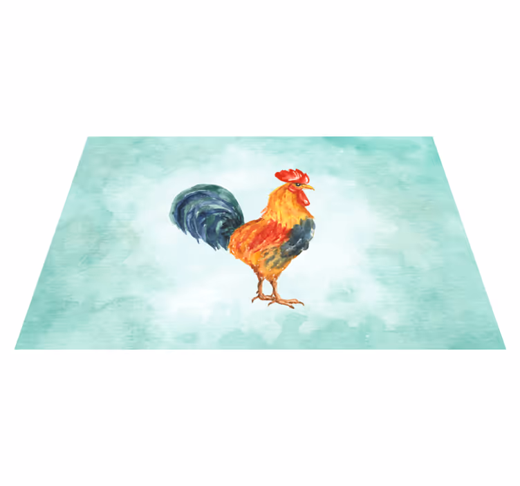 Originele placemat kleurrijke haan illustratie - TenStickers