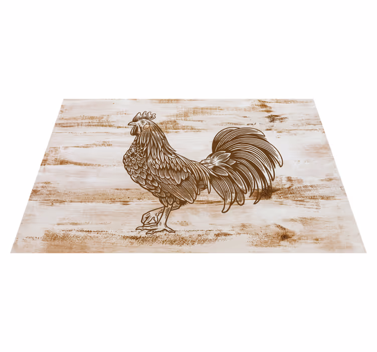 Moderne placemat met stijlvolle kip illustratie - TenStickers