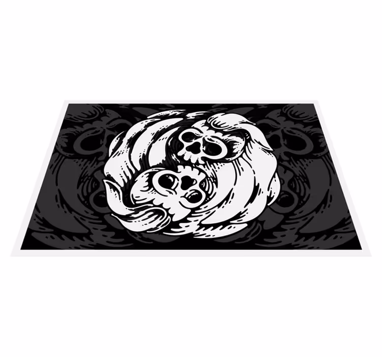 Halloween placemat skull omhelzing patroon - TenStickers