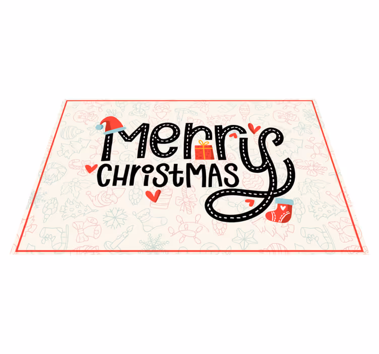 Kerstmis placemat vrolijke kerstboodschap - TenStickers