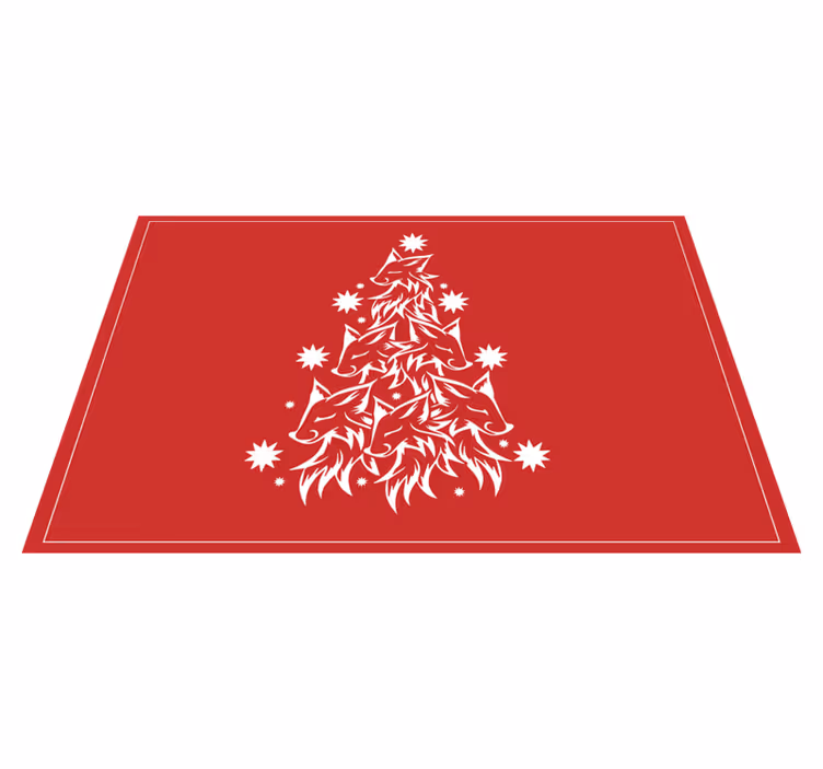 Kerstmis placemat gestileerde vos boom - TenStickers