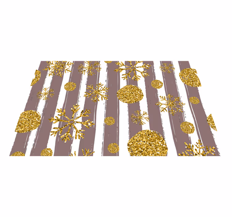 Kerstmis placemat feestelijke gouden sneeuwvlokken - TenStickers