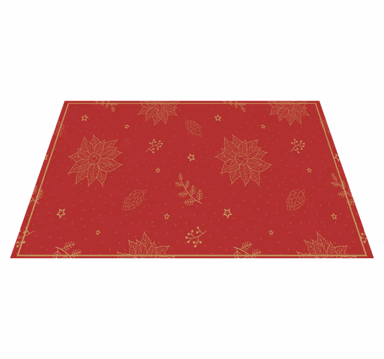 Kerstmis placemat feestelijk bloemenpatroon - TenStickers