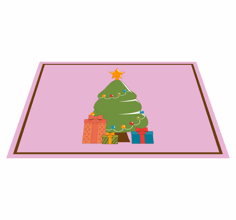 Kerstmis placemat kleurrijke kerstboom - TenStickers