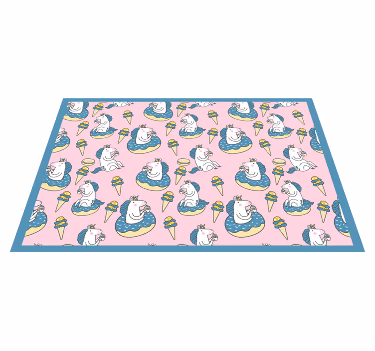 Kinder placemat eenhoorns met ijsjes - TenStickers