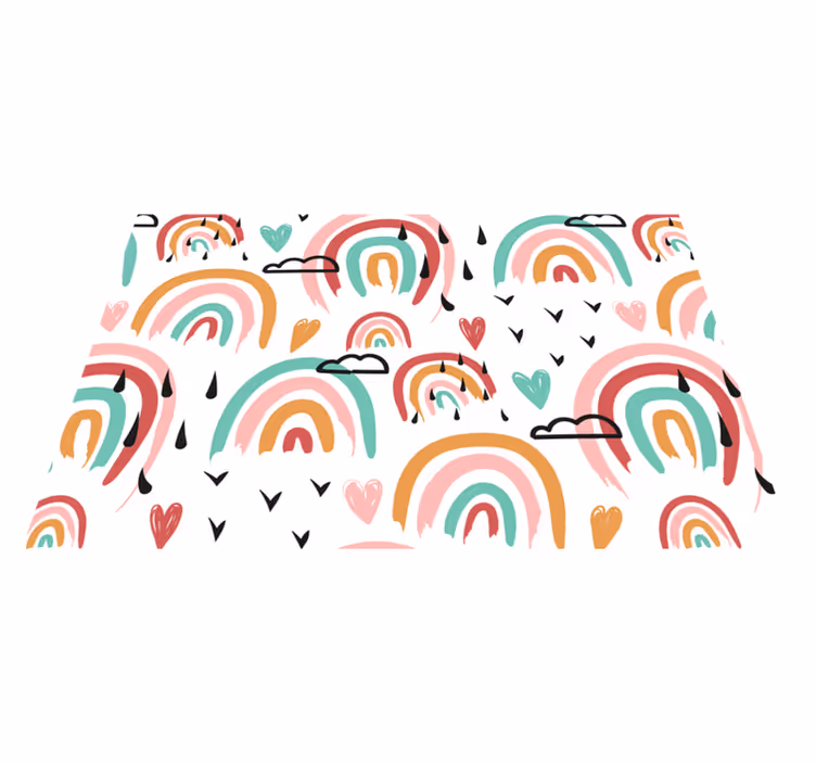 Kinder placemat regenboog hart patroon - TenStickers