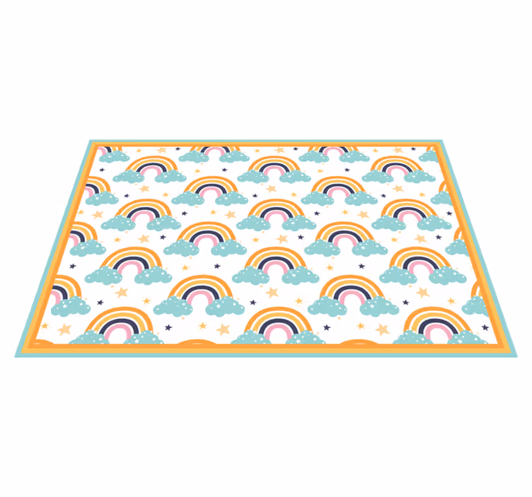 Kinder placemat kleurrijke regenboogwolk - TenStickers