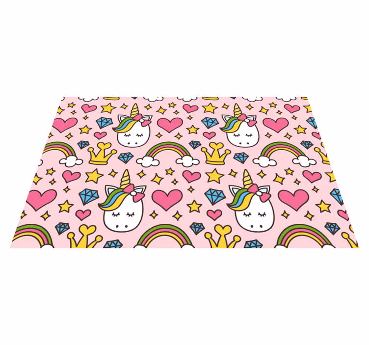 Kinder placemat schattig eenhoorn patroon - TenStickers