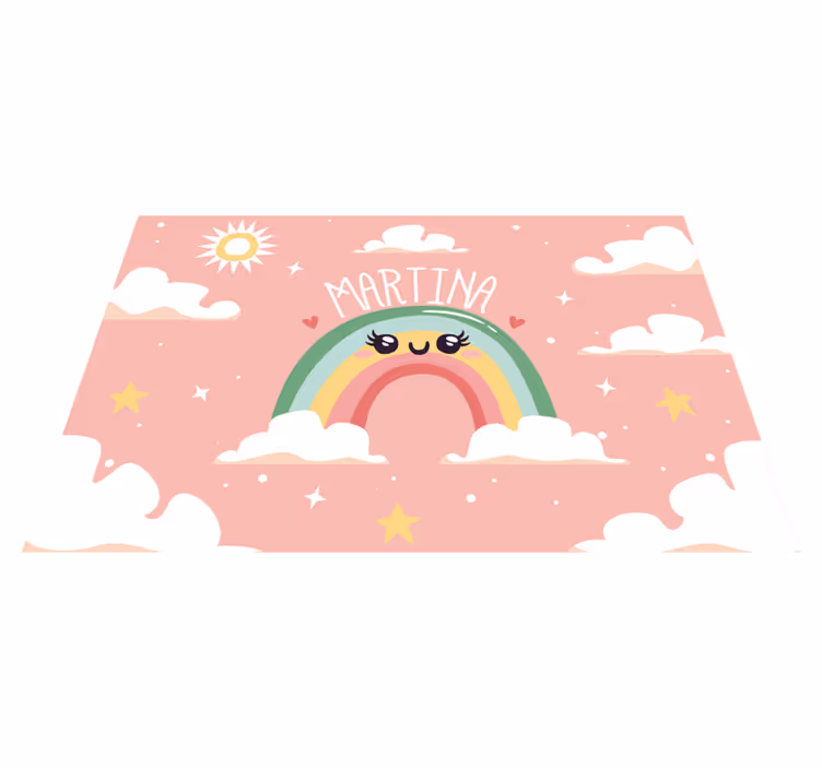 Kinder placemat vrolijke regenboogscène - TenStickers