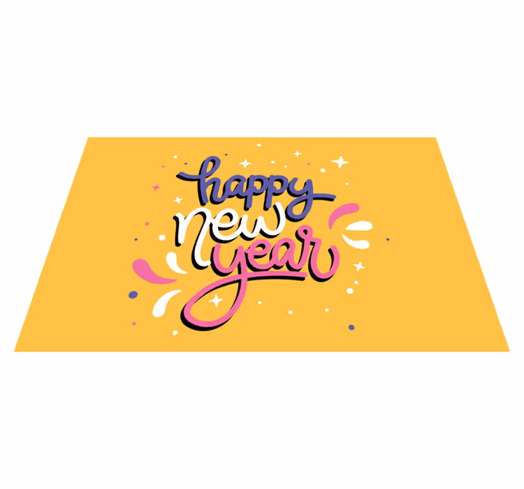 Kerstmis placemat gelukkige nieuwjaar typografie - TenStickers