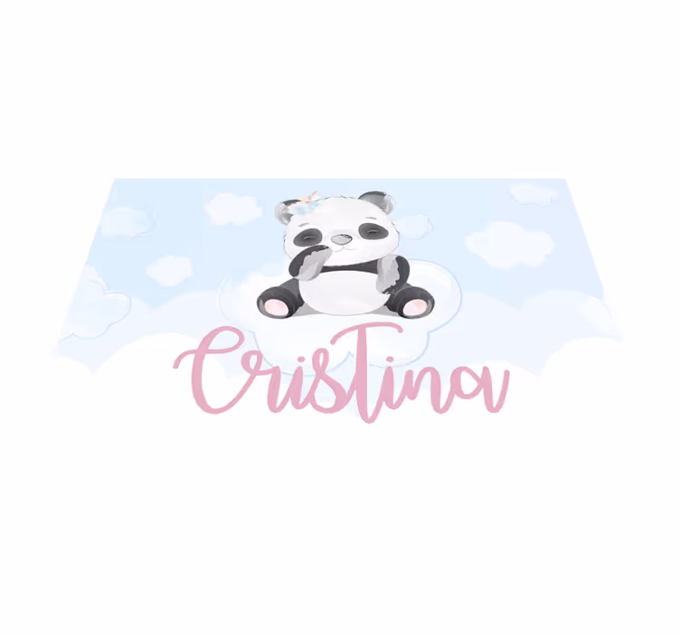 Kinder placemat schattig panda karakter - TenStickers